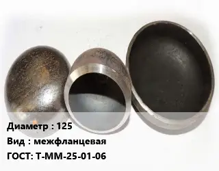 Заглушка стальная 125 межфланцевая ГОСТ: Т-ММ-25-01-06